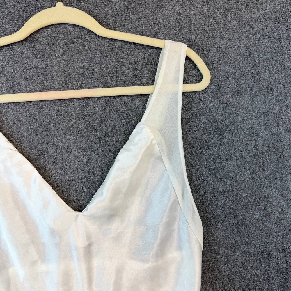 Vintage Victoria’s Secret White Slip Dress Bow Ruffle Sheer Medium - Picture 4 of 16